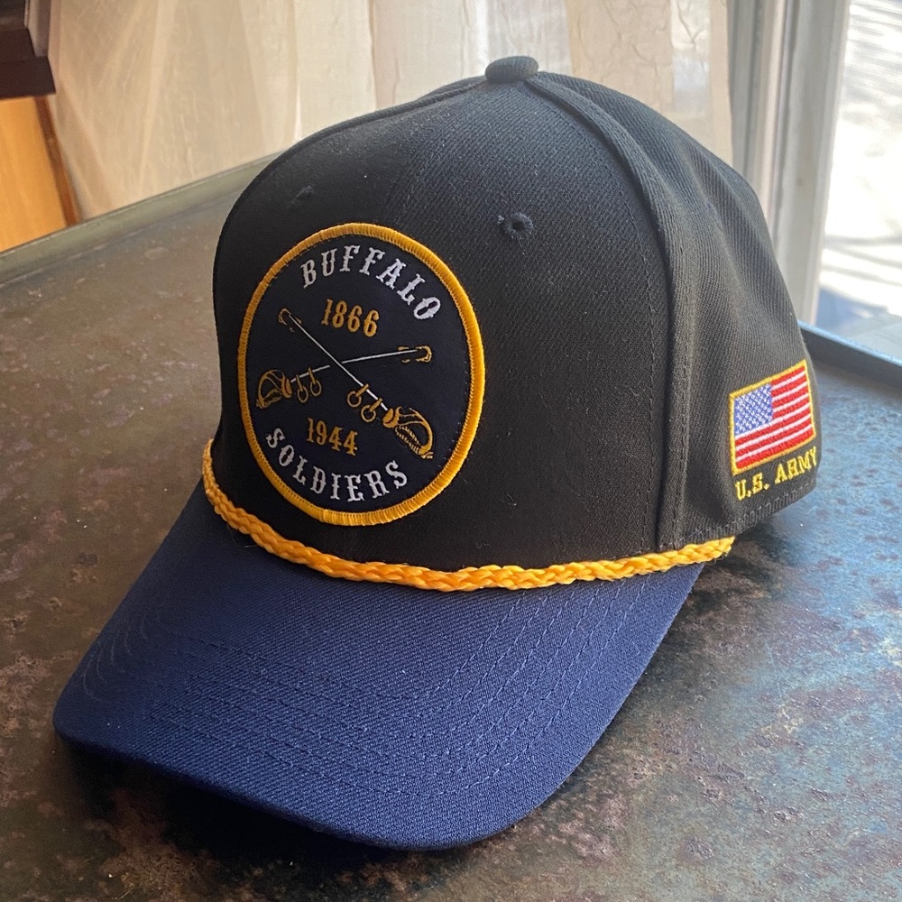 Buffalo Soldiers Cavalry Regiment Black & Blue VelcroBack Corded Cap. US Army